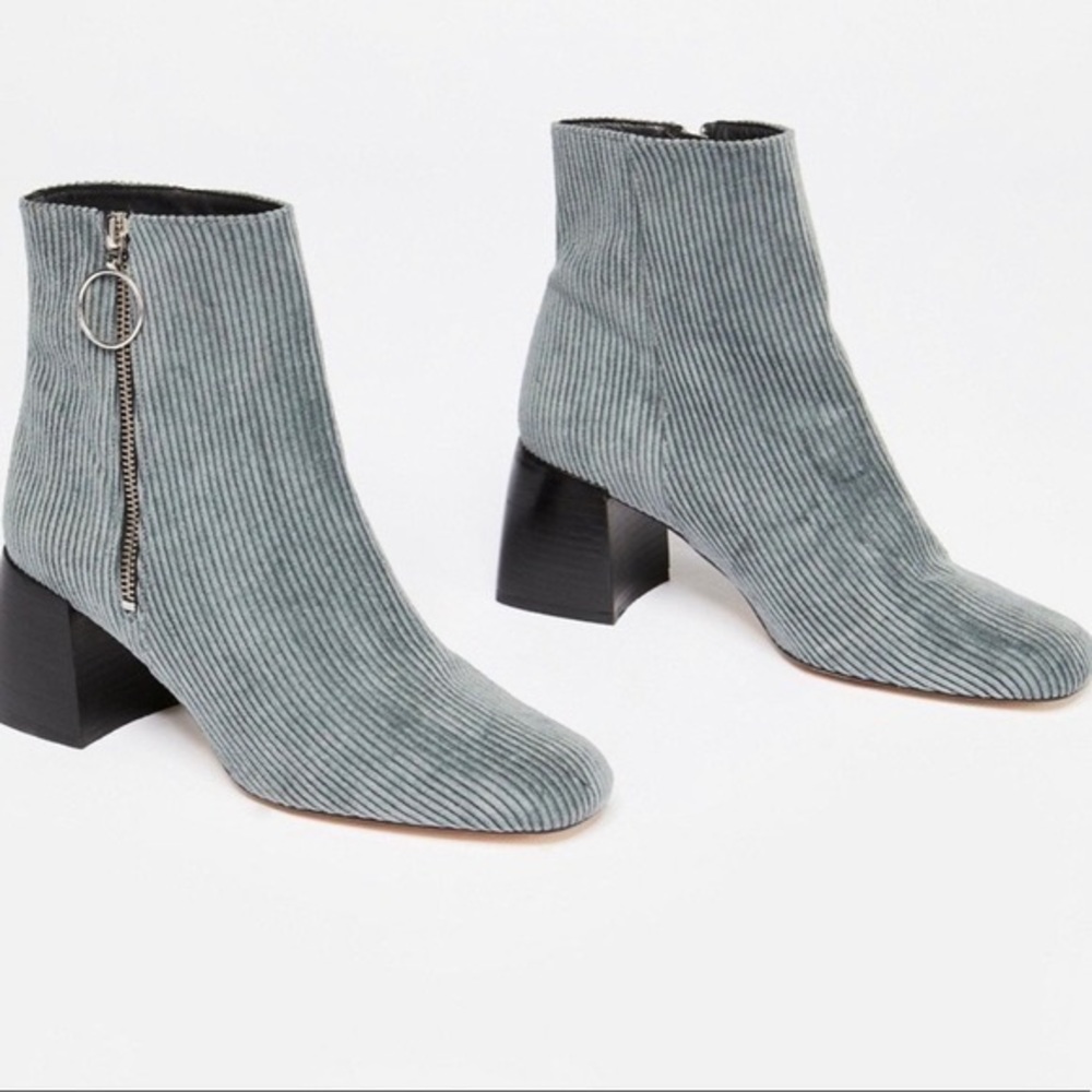 Free People Ariel Square Toe O-Ring Corduroy Heeled Boot